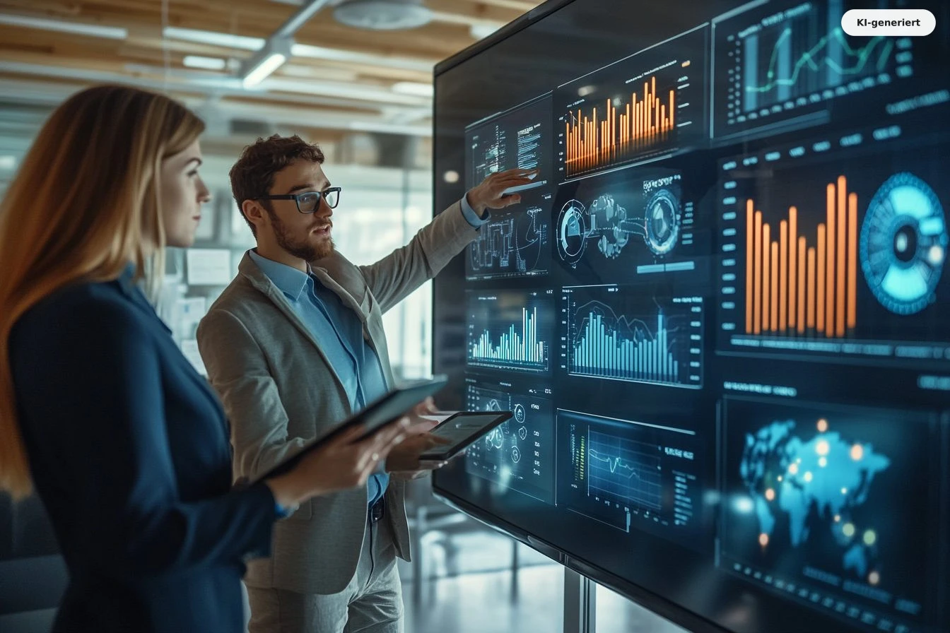 Equipo revisando un dashboard de indicadores KPI